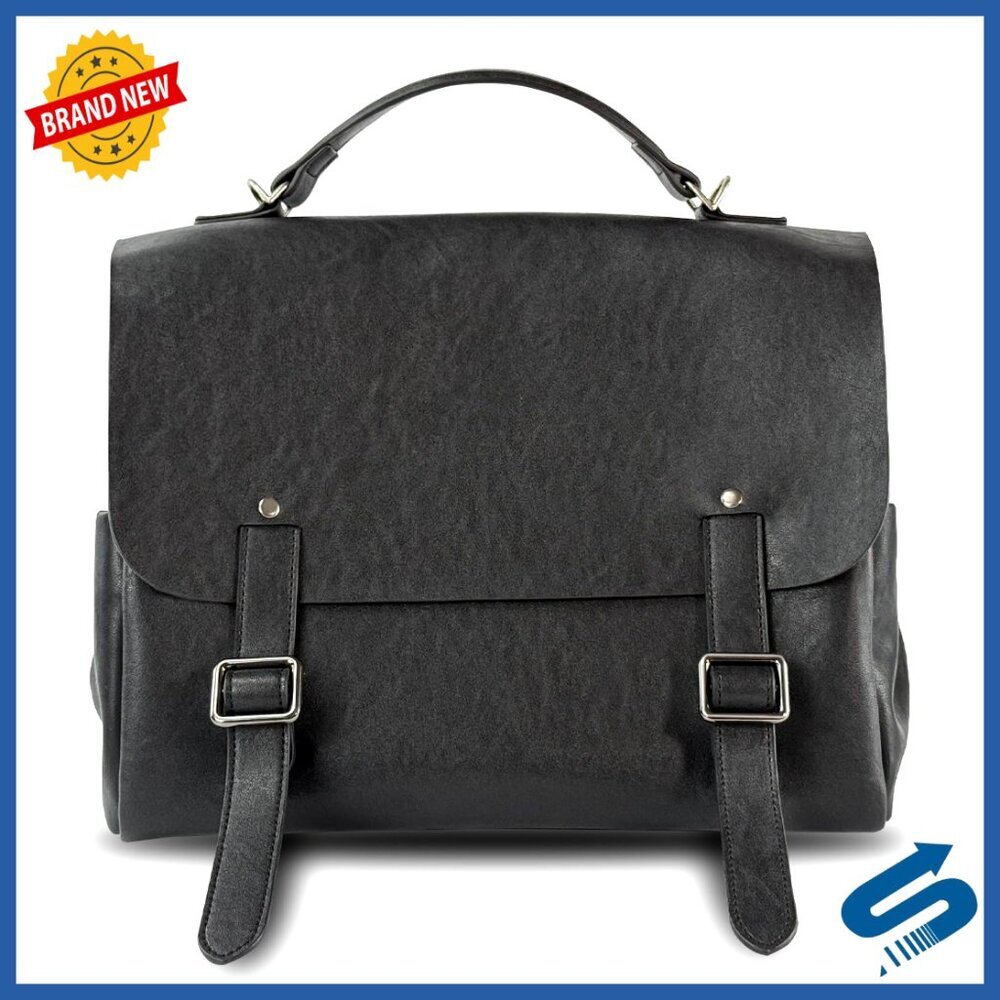 Convertible Leather Backpack Tote Multifunctional Work Bag Chic Minimal - Picture 1 of 7